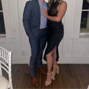 Asymmetrical halter neck silk midi dress